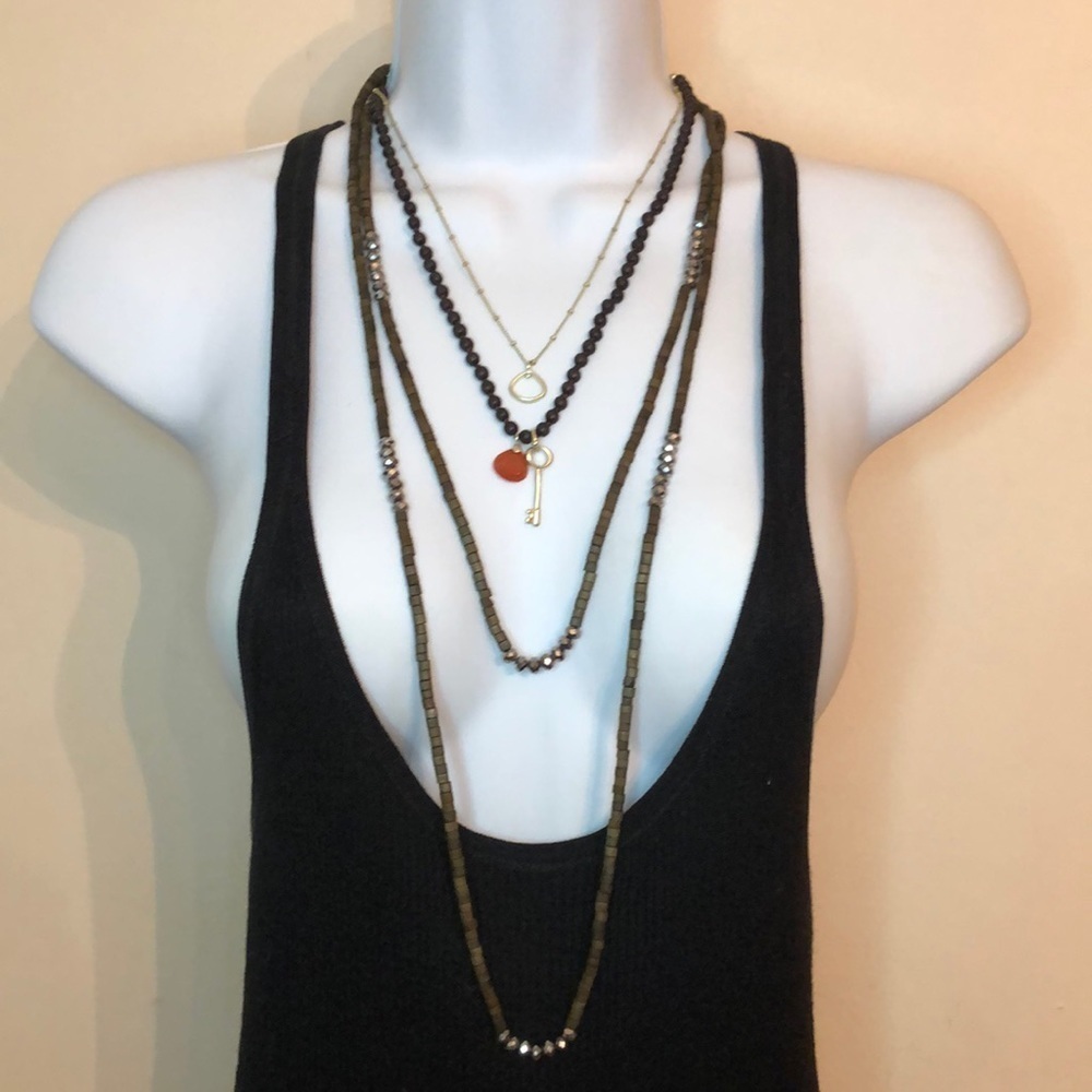 Curated bundle boho style necklaces Fossil and more.